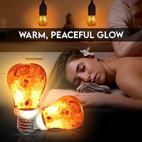 Himalayan Glow Salt Light Bulbs 60-Watt Equivalent, Warm Amber Glow, 7 watts, 2 Count (Pack of 1) - style: Salt Light Bulb - Pack 2