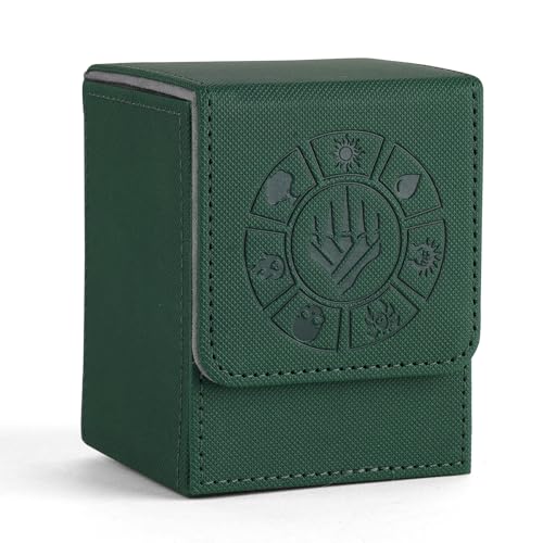 Arkeiliy MTG Deck Box 110+ Storage Sleeved Cards for Magic Commander - color: Green