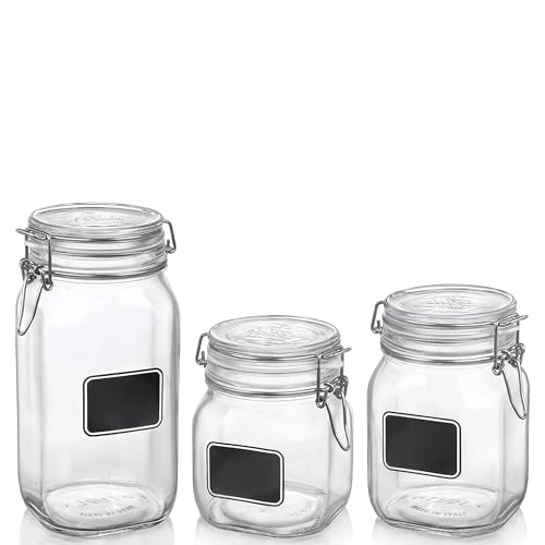 Bormiolio Rocco Clear Jar with Chalkboard, 25.3 Oz (Pack of 5) - size: 25.25 oz., Single Jar (Pack of 5)