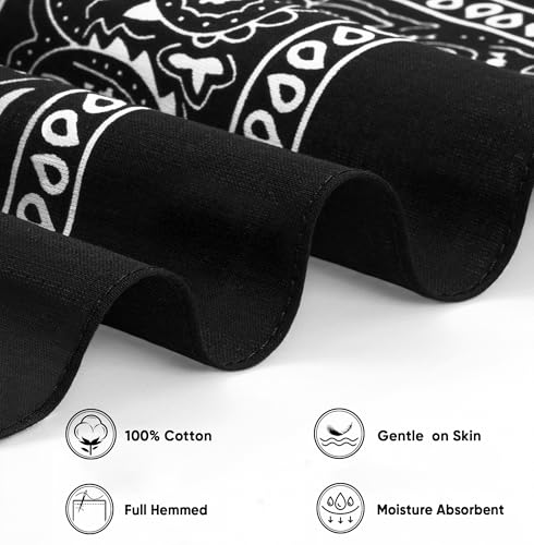 Bycc Bynn Large Soft Cotton Bandanas Pack for Men & Women 22 x 22 inches - color: 5