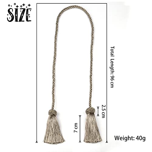 BEL AVENIR 6 Pack Handmade Rope Tassel Curtain Tiebacks - color: Flaxen, size: 6 Pack