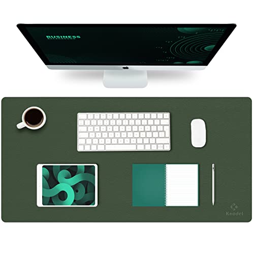 K KNODEL Large Office Desk Mat, Leather Mouse Pad (31.5"x15.7", Dark Green) - color: Dark Green, size: 31.5" x 15.7"