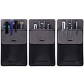 Wisdompro Pocket Protector, 3 Pack PU Leather Heavy Duty Pen Holder Pouch - color: Black
