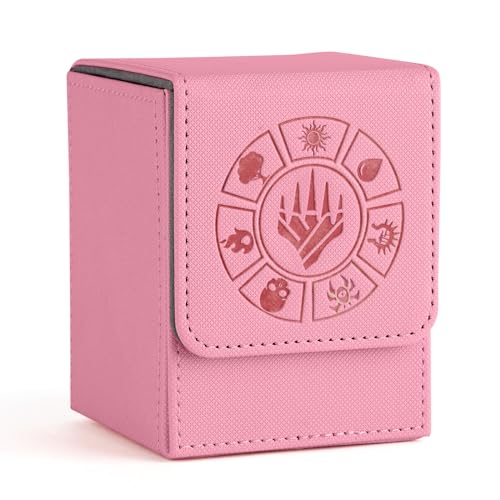 Arkeiliy MTG Deck Box 110+ Storage Sleeved Cards for Magic Commander - color: Pink