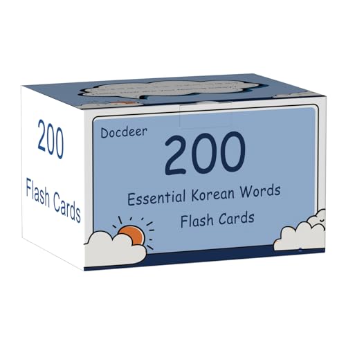 200 Essential Korean Words Vocabulary Flash Cards Flashcard for Beginners Adults | Learn Korean for Beginners Adult