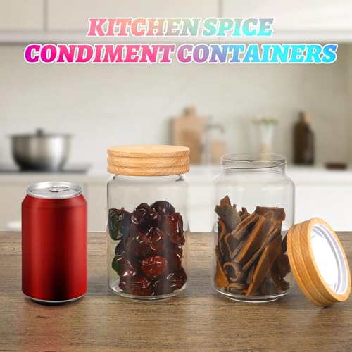 Small Glass Jars with Airtight Lid Seasoning Containers Glass Spice Jar Food Pantry Storage Containers for Kitchen Sugar Tea Coffee Bean Nuts Cookies Herbs Salt (23oz(700ml)*2pack) - color: 23oz(700ml)*2pack