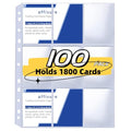 9 Pocket Card Sleeves, Holds 1800 Cards, Trading Card Binder Sleeves - size: 100 Pack