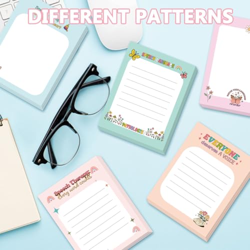 9 Pcs Speech Pathologist Gifts, Cute Speech Language Pathologist Self-Adhesive Notes for Women Man, Motivational SLP Sticky NotePads for Friends Coworkers Office Supplies - color: Slp a