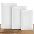 Kassel Ceramic Serving Platter Set | 16”/14”/12” Rectangular Serving Trays for Entertaining at Parties and Weddings | Oven Safe Extra Large Serving Trays for Tacos, Steak, and Cake - size: Large Rectangular 16”/14”/12”