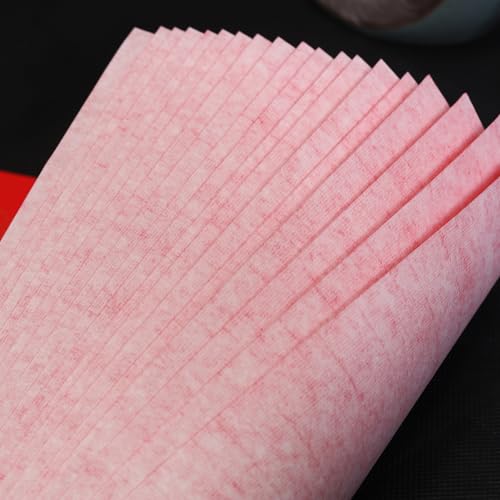 KYMY Chinese Red Xuan Doufang Paper, 20pcs Spring Festival Blank Square Fu Character Calligraphy Rice Paper 34 x 34 cm, Red Gold Door Couplet for Asian Vietnamese Japanese Lunar New Year Decor 斗方 - color: Red-2