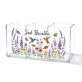 Just Breathe Acrylic Pencil Makeup Brush Holder 3 Compartments - color: Transparent066