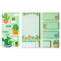 Xqumoi We Grow When Things are Hard Sticky Notes Set, 550 Sheets, Cute Cactus Shaped Self-Stick Notes Pads Plant Divider Tabs Bundle Writing Memo Pads Back to School Office Supplies Small Gift - color: 1pack-cactus