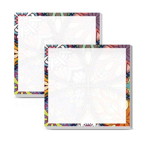 Sticky Notes 3x3 Inches, 2 Pads, Easy Post Cute Self-Stick Notes, Colorful Self Stick Notes Pads for Home Office Notebooks Accessories, Strong Adhesive Note Pad Colorful Mandala - color: Colorful Mandala