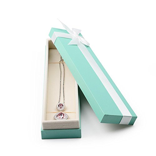Oirlv Necklace/Bracelet Gift Box,Long Chain Jewelry Display Case(Blue) - size: Bracelet/Necklace/Long chain Box