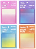 Gradient Transparent Sticky Notes, 8x8 cm See Through Notes for Annotating Bible Journaling Office Supplies, 50 Sheets/Pad, 4 Pads