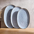 famiware Serving Platters Set of 3 Sizes - Oval, Blue - color: Blue