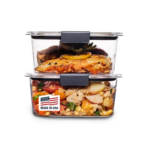Rubbermaid Brilliance BPA-Free Food Storage Containers, Medium Deep, 4.7 Cup, 2-Pack, Airtight & Leak-Proof, Microwave & Dishwasher Safe - size: 4.7 cup (4-Piece)