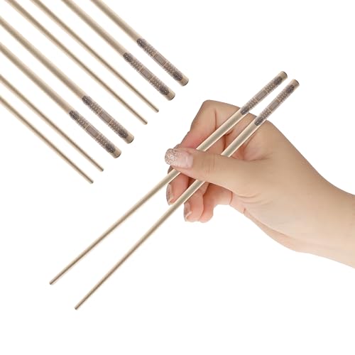 Korean Matte Gold Stainless Steel Chopsticks, 2 Pairs, Dancheong Engraved - color: Gold