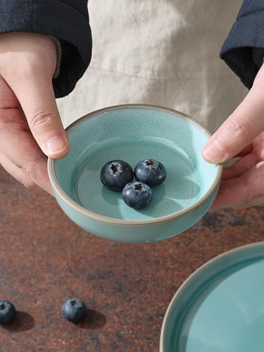 famiware Ceramic Soy Sauce Dish, 3oz Dipping Bowls Set of 6, Verdure - color: Verdure, style: Nature