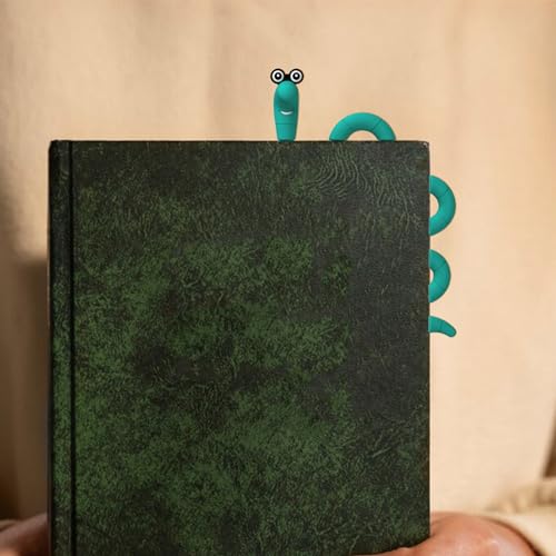 Funny Bookworm Clip Bookmarks for Kids - Turquoise - color: Turquoise