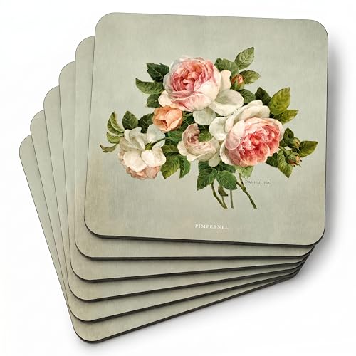 Pimpernel Coasters One Size Multicolor - size: 4" x 4" Square, style: Antique Roses