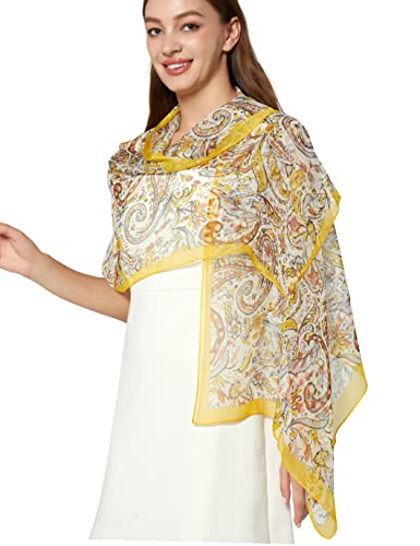 PANTONIGHT Long Chiffon Sheer Scarf Gradient Shaded Colors Lightweight Scarf For Womens - color: No.726