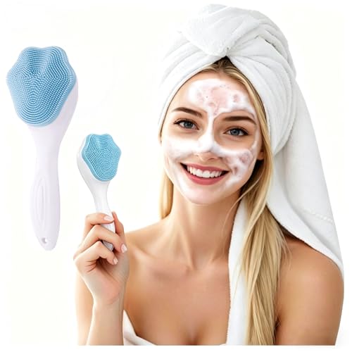 Cat Paw Silicone Face Scrubber Mannual Facial Deep Cleaning Brush Makeup Removal Blackhead Pore Exfoliating Tool - color: Blue