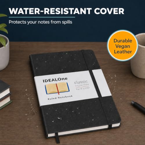 IDEALOne Hardcover Leather Journal Notebook Lined–A5 (5.7x8),College ruled Journaling Notebooks,160 pages, 100GSM Thick Paper, Journal for Women,Men, Teens-Brown - color: Caramel Brown Lined, size: Single
