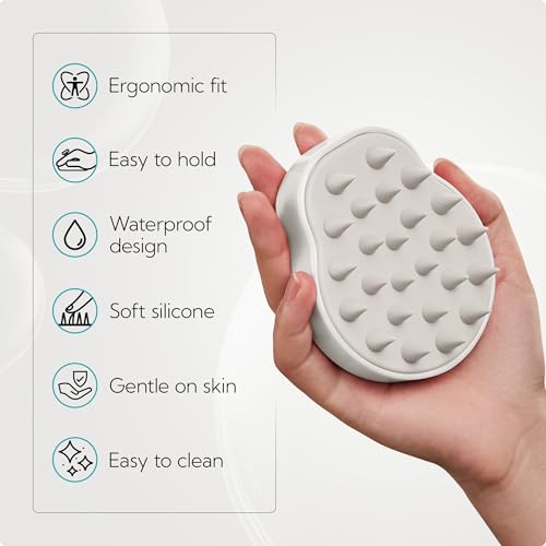 HEETA 2-Pack Large Scalp Massager Scrubber Shampoo Brush for Hair Growth - color: Light Beige & Green