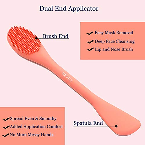REVEX Silicone Face Mask Applicator,Face Scrubber,Exfoliating Pore Scrubber,2Pcs Pore Cleaning Brush,Facial Cleansing Brushes,Face Brush for Women Men.(Orange+ Blue) - color: Orange+ Blue