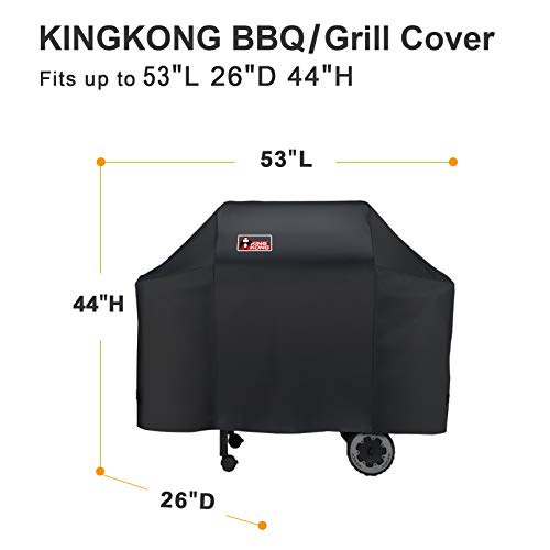 Kingkong 7573/7106 Grill Cover for Weber Spirit 200, 300 Series and Genesis Silver Gas Grill with Grill Brush, Tongs and Thermometer