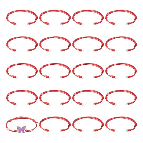 20Pcs Adjustable Braided Cord Bracelets for Women, Waxed Polyester Cord Bracelet Making Set Friendship String Bracelets for Jewelry Making DIY Supplies (Dark Red) - color: Dark Red, size: 235mm