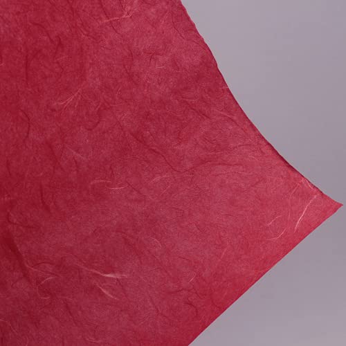 Korean Traditional Mulberry Paper, Colored Hanji Paper Roll, Natural Fiber Texture, Unyong (Red, 10.4" x 787.4") - color: Red, size: 10.4" x 787.4"
