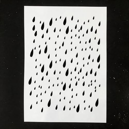TIAMECH A4 Reusable Raindrop Stencil for Painting - style: Raindrop Water Drop