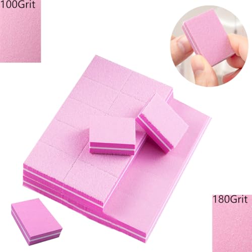 50 Sets Disposable Manicure Kit,Professional Manicure Press On Nail Tool Kit with Nail File,Nail Buffer Block,Crystal Stick and Bags for Travel Salon Home - color: Pink/50pcs