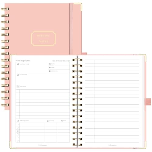 EMSHOI Meeting Notebook Agenda, 140 Pages, A5 Size (6" x 8.3") - color: Pink, size: A5