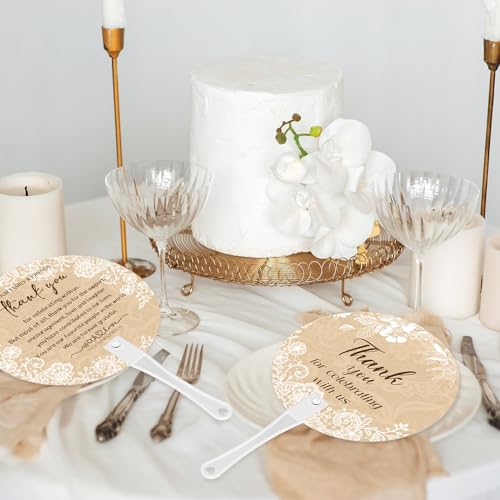 CroBlissful 100 Pcs Wedding Hand Fans for Guests Bulk, Handheld, Flower - style: Lace