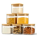 D2scrma 22oz/0.7Qt/650ml Square Glass Storage Containers with Lids 6-Pack - size: 22oz*6