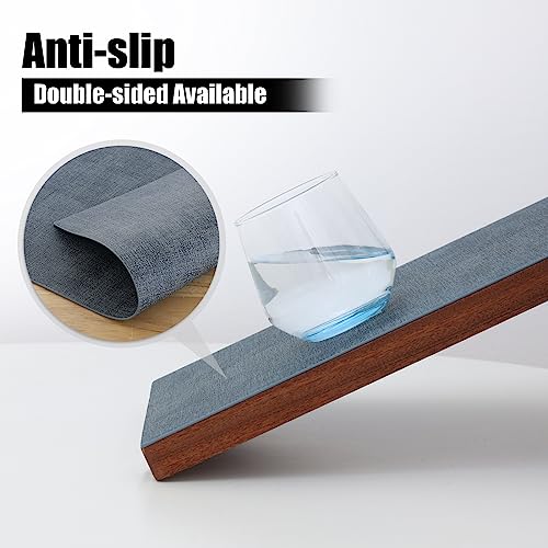 Homaxy PU Faux Leather Placemats for Dining Table, Set of 6, Blue - color: Blue