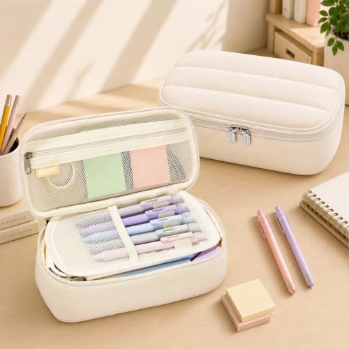 Sooez Cute Pencil Case, Soft Puffers Pencil Pouch, Large Pen Pencil Bag - color: Blue
