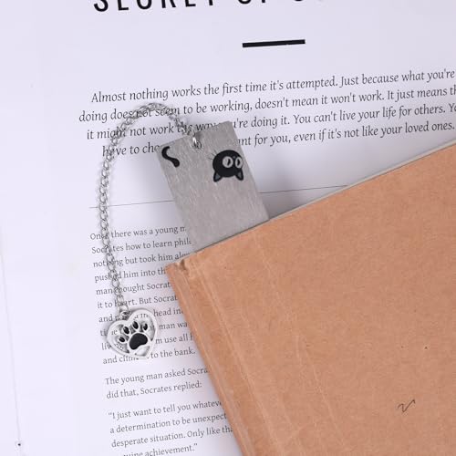 Black Inspirational Funny Cute Cat Bookmark for Reading Women - style: Cat Paw