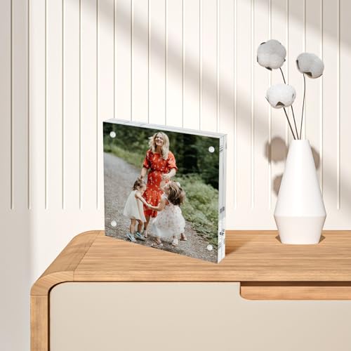 8 Pack 4X4 Inch Acrylic Picture Frames - size: 4X4