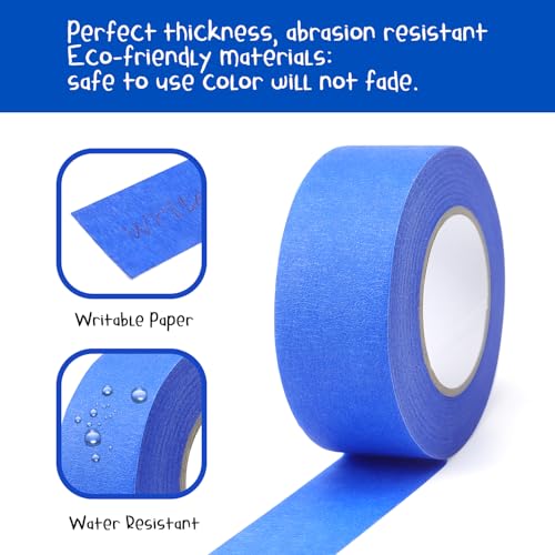 LONGKEY Colored Masking Tape Painters Tape 1 Inch X 20 Yards, 8 Rolls