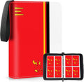 Trading Card Binder,Card Binder 400 Pockets,Card Book Holder Cards - color: Red, size: 400 Pockets