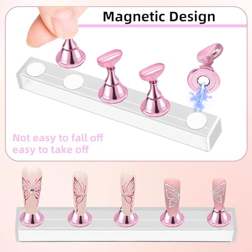 2 Sets Nail Stand for Press-On Nails, Magnetic Nail Holder for Nail Art