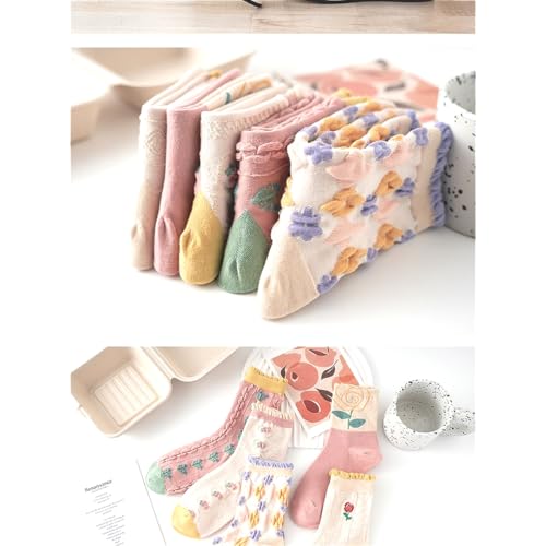 Lavish Lavender Argyle Frill Socks for Women, Dress Socks - color: 5pair-pink3