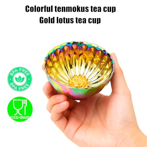 Jianzhan Tenmoku Tea Cup with Lotus, 5 oz