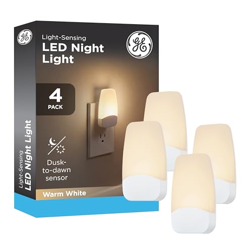 GE Plug in Night Light with Dusk to Dawn Sensor, 4 Pack - color: Warm White, size: 4 Pack