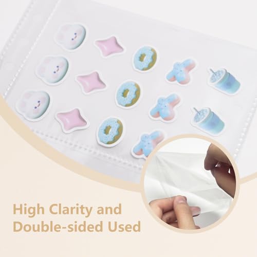 20 Sheets Clear Binder Sleeves Pockets Inserts A5 6 Ring, 2-Pocket