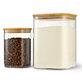 D2scrma 37oz/115oz Square Glass Storage Containers with Lids 2-Pack - size: 115oz*1/37oz*1